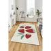 LaModaHome Area Rug Non-Slip - Blue Strawberry Soft Machine Washable Bedroom Rugs Indoor Outdoor Bathroom Mat Kids Child Stain Resistant Living Room Kitchen Carpet 2.7 x 9.9 ft