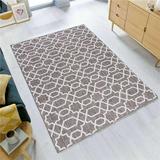 3 ft. 3 ft. x 5 ft. Gemini Indoor & Outdoor Dual Face Gray & Black Triangles Brown & White Geometric Pattern Rectangle Area Rug