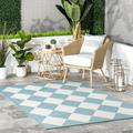 nuLOOM Sabina Diamond Trellis Indoor/Outdoor Area Rug 6 7 Teal