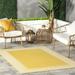 nuLOOM Asha Simple Border Indoor/Outdoor Area Rug 6 7 x 9 Yellow