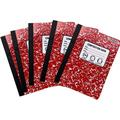 Bundle Of 5 Wide Ruled Marbled Composition Notebooks; Red