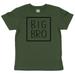 Big Bro Square Sibling Reveal Announcement Shirt for Boys Big Brother Sibling Outfit Military Green Shirt