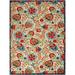 HomeRoots 479329 9 x 12 ft. Beige Orange & Red Toile Non Skid Indoor & Outdoor Area Rug