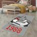 LaModaHome Non-Slip Rug Sneaker Room Decor Street Fashion Sneaker Rug Washable Mat Child Stain Resistant Living Room Kitchen Carpet - Size: 3 9X3 3ft(120X100cm)