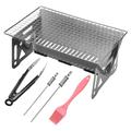 QIIBURR Grill Tools Set for Outdoor Grill Charcoal Grill Portable Barbecue Grill Folding Bbq Grill Small Barbecue Grill Outdoor Grill Tools for Camping Hiking Picnics Traveling