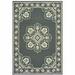 HomeRoots 2 x 4 ft. Gray Oriental Stain Resistant Indoor & Outdoor Rectangle Area Rug - Gray and Ivory - 2 x 4 ft.