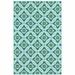 HomeRoots 4 x 6 ft. Blue Geometric Stain Resistant Indoor & Outdoor Rectangle Area Rug - Blue and Green - 4 x 6 ft.