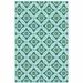 HomeRoots 5 x 8 ft. Blue Geometric Stain Resistant Indoor & Outdoor Rectangle Area Rug - Blue and Green - 5 x 8 ft.