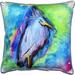 Betsy Drake Little Blue Heron Large Indoor & Outdoor Pillow - Blue - Large