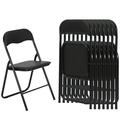 Ashion Black Folding Chairs with Padded Seats for Outdoodr Indoor Non-Slip Metal Folding Chairs for Desks Home Office 8 Pack