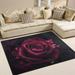 Dreamtimes Rose Floral Area Rug 4 x5 Pet & Child Friendly Carpet Indoor Outdoor Soft Rug Washable Non Slip Comfortable Area Rug