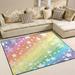 Dreamtimes Rainbow Stars Area Rug 4 x5 Pet & Child Friendly Carpet Indoor Outdoor Soft Rug Washable Non Slip Comfortable Area Rug