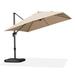 PURPLE LEAF 10 ft Square Aluminum 360-degree Rotation Offset Cantilever Umbrella Patio Outdoor Umbrella for Garden Deck Pool Patio Beige