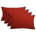 CintBllTer Set of 4 Indoor Outdoor Decorative Rectangle Lumbar Throw Pillows Sunbrella Canvas Jockey Red (20 x 12 )