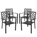 Nuu Garden Set of 4 Outdoor Dining Chairs Patio Dining Armchairs for Garden Porch and Yard Black