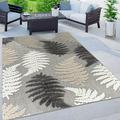 World Rug Gallery Seville Floral Leaves Indoor/Outdoor Area Rug 7 10 x10 - Gray