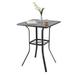 VICLLAX Black Patio Bar Table Outdoor 39 Bar High Metal Square Bistro Table with Umbrella Hole