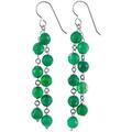 Emerald Green Agate Gemstone Sterling Silver Long Chandelier Green Earrings