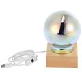 FRCOLOR 1pc 3D LED Glass Crystal Lamp Desk Lamp Bedside Lamp Night Light Romantic Bedside Atmosphere Lamp for Home (Universe Silver)