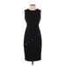Calvin Klein Casual Dress - Sheath Crew Neck Sleeveless: Black Print Dresses - Women's Size 2