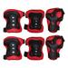 Kids Sports Knee Cap 1 Set of 6PCS Child Roller-skate Protection Gear Cycling Thickened Protector Sports Combination Protectors Kit for Kids Roller Skating Cycling Use (Black Red)