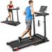 Tikmboex 2.5HP Incline Treadmill with Desk Workstation & Adjustable Height 7.5MPH Portable Walking Pad Treadmill for Home Office Cadio Exercise Black 300lbs Capacity