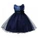 Little Girls Sequin Tulle Mesh Dress Sleeveless Flower Ball Gown Party Dress Tulle Prom Bridesmaid Birthday Party Dress Size 4-5 Years