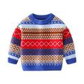 Baby Boys Sweater Knit Cotton Pullover Sweater Casual Long Sleeve Pullover Knit Sweater 1-7 Years