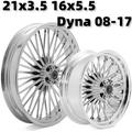 Chrome 21x3.5 16x5.5 Fat Spoke Wheels Rim for Harley Dyna Fat Bob FXDF Low Rider FXDL 2008-2017