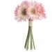 Artificial And Cream Gerbera Bouquet â€“ Bundle Of 9 Realistic Vibrant And Cream Silk Flower Daisies Stems For Home Decor Party Wedding And Special Event Decorations