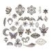 FRCOLOR Antique Bronze Flower Nickel Free Iron Pendants Filligree Findings for DIY Jewelry Making(Antique Brass 80g)