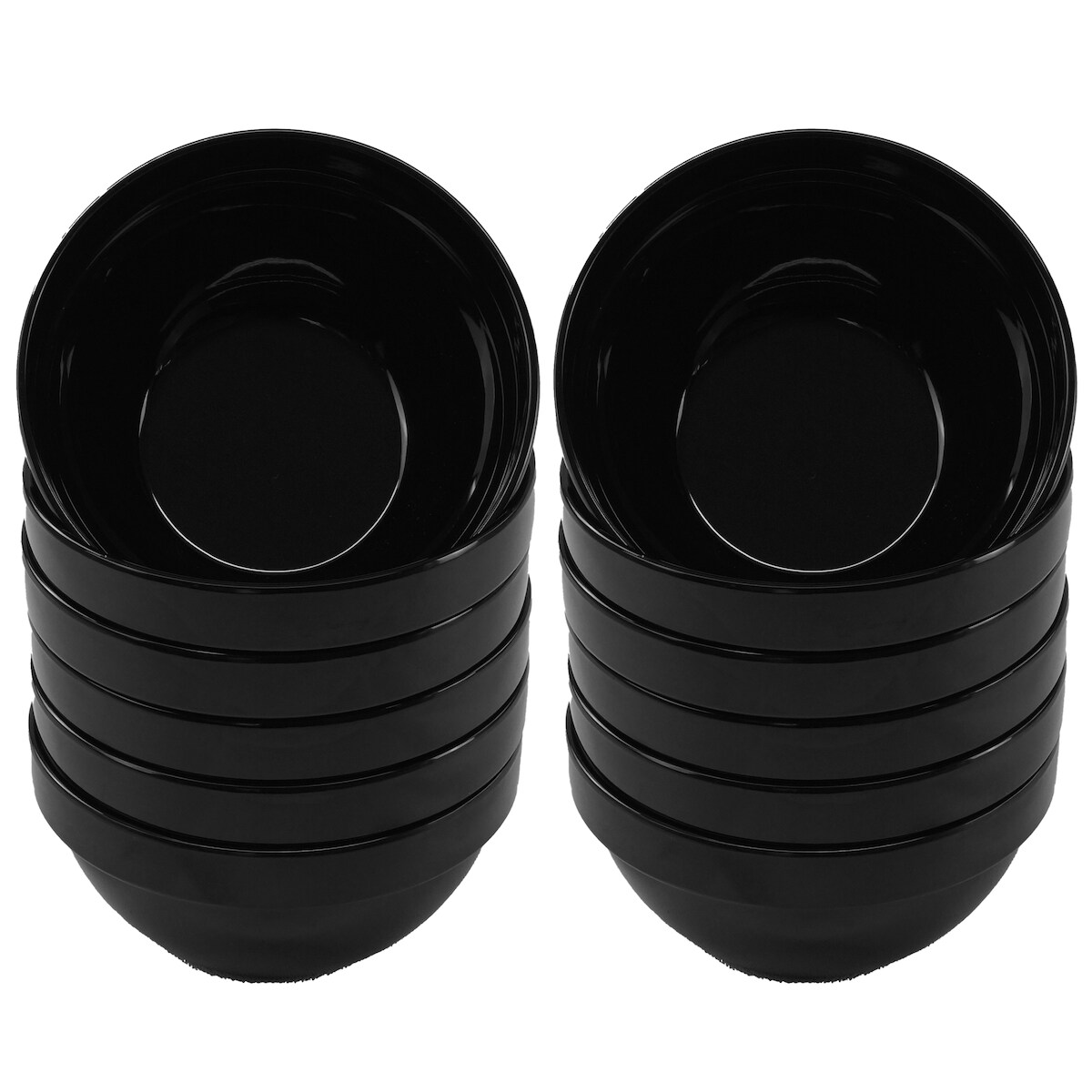 GVK ECO 12 Stück Melaminschüssel Ø 14 cm in schwarz Salatschüssel Beilagenschale Image