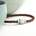 Personalised Men's Woven Leather Bracelet