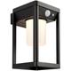 Hallam Modern Solar Powered Dimmable led Wall Lamp Textured Black, pir Motion & Day Night Sensors, Warm White, IP44 - Endon