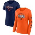 Women's Fanatics Branded Orange/Navy Detroit Tigers T-Shirt Combo Pack