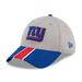 Men's New Era Heather Gray/Royal York Giants Striped 39THIRTY Flex Hat