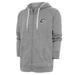 Men's Antigua Heather Gray Cleveland Cavaliers Metallic Logo Victory Raglan Full-Zip Hoodie