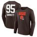 Men's Fanatics Branded Myles Garrett Brown Cleveland Browns Team Wordmark Player Name & Number Long Sleeve T-Shirt