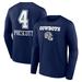 Men's Fanatics Branded Dak Prescott Navy Dallas Cowboys Team Wordmark Player Name & Number Long Sleeve T-Shirt