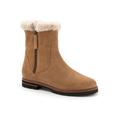 Wide Width Women's Forever Mid Calf Boot by Trotters in Beige Suede (Size 6 W)