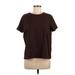 Lands' End Short Sleeve T-Shirt: Brown Tops - Women's Size Medium Petite