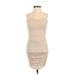 Bebe Cocktail Dress - Bodycon: Gold Marled Dresses - Women's Size X-Small