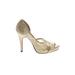 Lulu Townsend Heels: D'Orsay Stilleto Cocktail Party Gold Shoes - Women's Size 6 - Open Toe