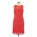 J.Crew Collection Casual Dress - Mini High Neck Sleeveless: Red Solid Dresses - Women's Size 12