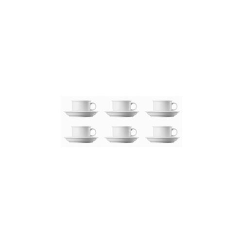 6 x Kaffeetasse 2-tlg. – THOMAS TREND – Dekor Weiß – 1 Set