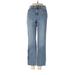Melrose and Market Jeans - Mid/Reg Rise Straight Leg Boyfriend: Blue Bottoms - Women's Size 24 - Medium Wash