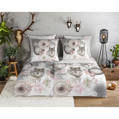 Wendebettwäsche HIP "Isaci", grau, B/L: 155cm x 220cm, , Biber-Flanell, B/L: 80cm x 80cm, Biber, Flanell, Obermaterial: 100% Baumwolle, Bettwäsche, Biber, 135x200, Warm, Weich, Wendeoptik, Reißverschluss, Winter, Grau Image