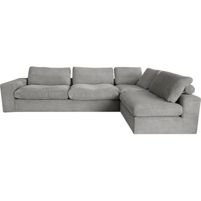 Ecksofa ALINA "Sandy", grau (platingrau gct 49), B:276cm T:226cm, Cord GCT (92% Polyester, 8% Nylon), Sofas, mit losen Sitz und Rückenkissen, in modernem Cordstoff Image
