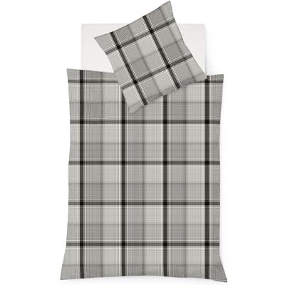 Bettwäsche FLEURESSE "Lech 4385", grau, B/L: 135cm x 200cm, , Flanell, B/L: 80cm x 80cm, Flanell, Obermaterial: 100% Baumwolle, Bettwäsche, Edelflanell, Baumwolle, in Gr. 135x200, 155x220, 200x200cm Image