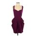 Armani Exchange Casual Dress - Mini Sweetheart Sleeveless: Purple Print Dresses - Women's Size 2